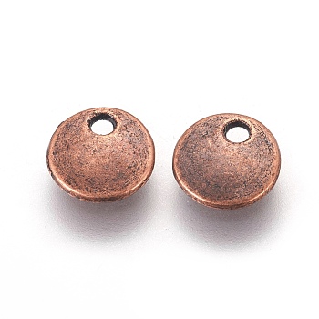 Alloy Pendants, Stamping Blank Tags, Cadmium Free & Nickel Free & Lead Free, Flat Round, Red Copper, 8x1.5mm