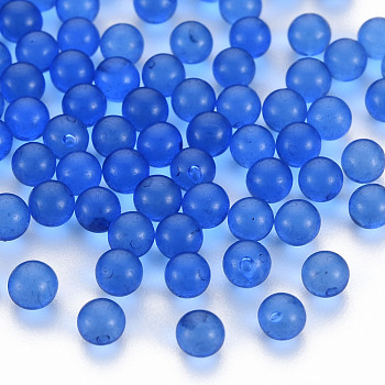 Transparent Acrylic Beads, No Hole, Round, Dark Blue, 3.5mm, about 17000pcs/500g