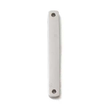 304 Stainless Steel Connector Charms, Rectangle Links, Stainless Steel Color, 25x3x1.4mm, Hole: 1.2mm