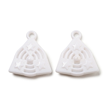 Opaque Acrylic Pendants, White, 31x27.5x7mm, Hole: 3.5mm, about 252pcs/500g