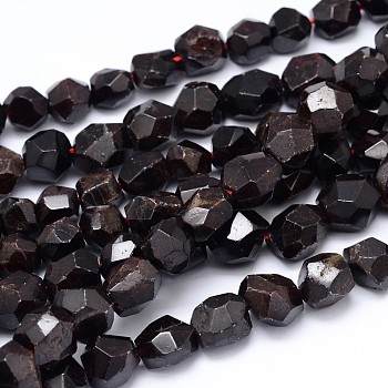 Natural Garnet Nuggets Bead Strands, Faceted, 13~20x12~18mm, Hole: 1mm, about 24pcs/strand, 15 inch