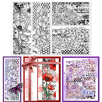 PVC Stamps, for DIY Scrapbooking, Photo Album Decorative, Cards Making, Stamp Sheets, Film Frame, Flower, 21x14.8x0.3cm