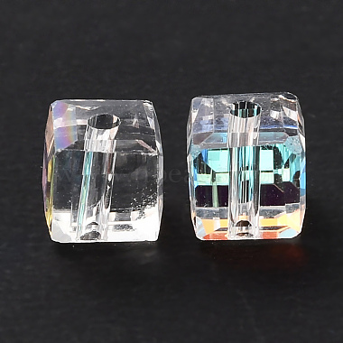 Transparent Square Faceted Glass Beads(GLAA-C013-02)-2