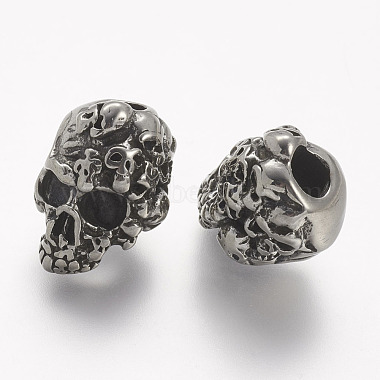 16mm Skull Stainless Steel Beads