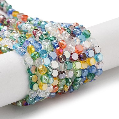 Colorful Flat Round Glass Beads