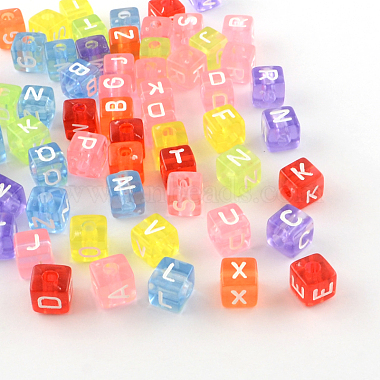 10mm Mixed Color Letter Acrylic European Beads