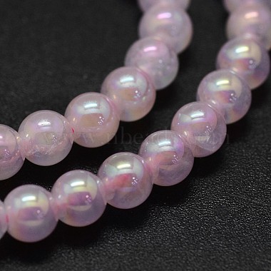 Electroplated Natural Rose Quartz Beads Strands(G-K285-06-4mm)-3