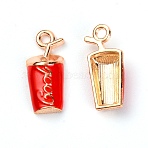 Zinc Alloy Enamel Pendant, Red, 20x9x4mm, Hole: 1.8mm(ENAM-TAC0002-22)