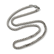 201 Stainless Steel Wheat Chains Necklace, Stainless Steel Color, 22.05 inch(56cm)(STAS-Z056-05P)