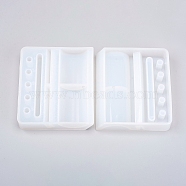 DIY Silicone Penholder Molds, Resin Casting Molds, for UV Resin, Epoxy Resin Jewelry Making, White, 118x103x24mm(X-DIY-WH0166-30)