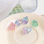 Transparent Acrylic Bead, Flower, Mixed Color, 21.3x15.7x14mm, Hole: 3.5mm(OACR-H027-04)