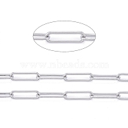 304 Stainless Steel Paperclip Chains, Drawn Elongated Cable Chains, Unwelded, with Spool, Stainless Steel Color,14x4x1mm, about 32.8 Feet(10m)/roll(CHS-F011-03B-P)
