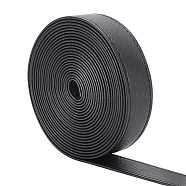 4M Flat Imitation Leather Cord, for Bag Strap Making, Black, 25x1.8mm, about 4.37 Yards(4m)/Roll(LC-WH0011-03B-01)