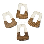 Luminous Glow in the Dark Wood & Resin Pendant, Hollow Trapezoid Charms, Camel, 37.5x27x3mm, Hole: 2mm(WOOD-H104-12)