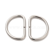 304 Stainless Steel D Rings, Buckle Clasps, for Webbing, Strapping Bags, Garment Accessories, Stainless Steel Color, 28.5x37.5x3.5mm, Inner Diameter: 22x31mm(STAS-L207-25P)