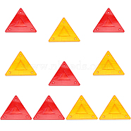 10Pcs 2 Colors Slow Moving Vehicle Sign, Triangle Plastic Reflector Vehicle Warning Sign, for Truck, Mixed Color, 131x150x6.5mm, Hole: 5mm, 5pcs/color(AJEW-CA0003-39)