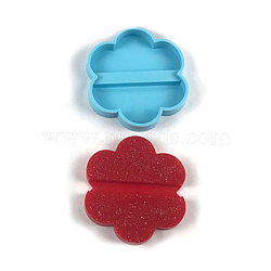 Flower DIY Mobile Phone Support Silicone Molds, Resin Casting Molds, For UV Resin, Epoxy Resin Jewelry Making, Deep Sky Blue, 108x97x16mm, Inner Diameter: 92x45mm(DIY-C028-08)