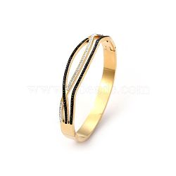 Fashionable Stainless Steel Pave Rhinestone Hinged Bangles for Women(LR5423-2)