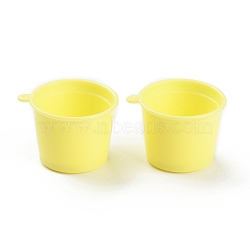 Mini Plastic Cup Model, Miniature Landscape Kitchen Dollhouse Accessories Decorations, Yellow, 33.5x29.5x22.5mm, Hole: 1.4mm, Inner Diameter: 23mm(DJEW-C005-01C)