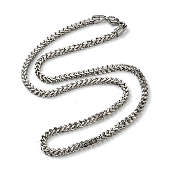 201 Stainless Steel Wheat Chains Necklace, Stainless Steel Color, 22.05 inch(56cm)