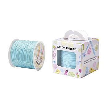 Nylon Thread, Pale Turquoise, 0.8mm, about 98.43yards/roll(90m/roll)