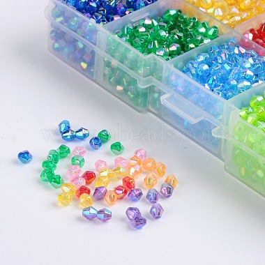 Ten Color Boxed Eco-Friendly AB Color Plated Transparent Acrylic Beads(MACR-X0019-4mm-01)-2