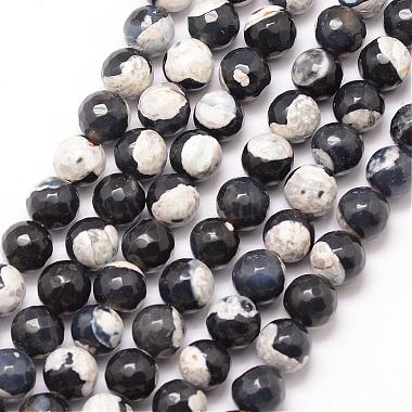 6mm Black Round Fire Agate Beads