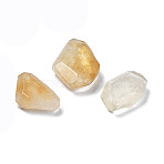 Heated Natural Citrine Beads, No Hole/Undrilled, Faceted, Nuggets, 20.5~27.5x13~21x6~7mm(G-F747-02C)