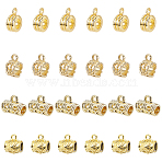 24Pcs 4 Style Brass Tube Bails, Loop Bails, Long-Lasting Plated, Column & Tube & Barrel, Real 18K Gold Plated, 9~12x6~11x5~8mm, Hole: 1.5~2mm, Inner Diameter: 3.5~5mm, 6pcs/style(KK-PH0003-83)