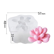 Succulent Plants Shape DIY Candle Silicone Molds, Resin Casting Molds, For UV Resin, Epoxy Resin Jewelry Making, White, 48x57x31mm(CAND-PW0001-244A)
