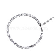 Hip-hop Unisex Titanium Steel Rhinestone Cup Chain Bracelets Street Fashion Jewelry, Stainless Steel Color(YP4439-2)