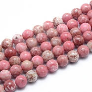 Natural Rhodonite Beads Strands, Round, 10~10.5mm, Hole: 1mm, about 38pcs/strand, 15.75 inch(40cm)(G-G823-06-10mm)