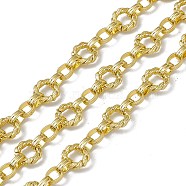 Brass Figaro Chains, with Spool, Unwelded, Long-Lasting Plated, Cadmium Free & Nickel Free & Lead Free, Real 18K Gold Plated, 11x2.5mm, 7.5x5.5x2.5mm(CHC-P010-19G)