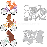 2Pcs 2 Styles Carbon Steel Cutting Dies Stencils, for DIY Scrapbooking, Photo Album, Decorative Embossing Paper Card, Stainless Steel Color, Bicycle, Animal Pattern, 149~158x103~110x0.8mm, 1pc/style(DIY-WH0309-883)