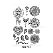 Mandala Pattern Vintage Removable Temporary Water Proof Tattoos Paper Stickers, Mixed Patterns, 21x15cm(MAND-PW0001-15G)