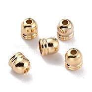 Brass Core End Caps, Long-Lasting Plated, Column, Real 24K Gold Plated, 4.5x4mm, Hole: 1.5mm, Inner Diameter: 3mm(KK-O139-15H-G)