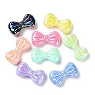 UV Plated Acrylic Beads, Iridescent, Bowknot, Mixed Color, 17x31.5x9mm, Hole: 3mm(X-SACR-G034-08)