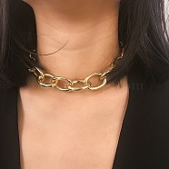 Chunky Aluminum Cable Chain Necklaces for Women, Golden, 15.12 inch(38.4cm)(NJEW-K261-01D-G)