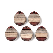 Sandalwood & Wenge Wood Pendants, Oval, 17x13x3.5mm, Hole: 2mm(WOOD-S061-01A)