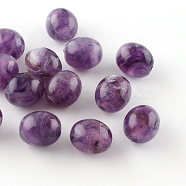 Oval Imitation Gemstone Acrylic Beads, Dark Orchid, 15x13mm, Hole: 2.5mm, about 4pcs/7g(OACR-R038-17)