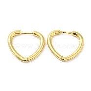 Rack Plating Brass Heart Hoop Earrings for Women, Long-Lasting Plated, Lead Free & Cadmium Free, Real 18K Gold Plated, 19x21x3mm(EJEW-D059-23G)