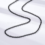 304 Stainless Steel Cable Chain Necklaces, with Lobster Clasps, Electrophoresis Black, 23.6 inch(60cm), 3mm(STAS-G170-13B)