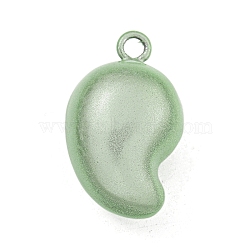 Brass Bell Pendants, Magatama, Dark Sea Green, 28x16x17mm, Hole: 3mm(KK-B086-01D)