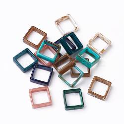 Acrylic Bead Frame, Imitation Gemstone Style, Rectangle, Mixed Color, 28x27x9.5mm, Hole: 1.5mm, about 160pcs/500g(OACR-S021-13-M)