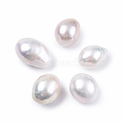 Natural Baroque Keshi Pearl Beads, Freshwater Pearl Beads, No Hole, Rice, Snow, 14.5~19x11~13x11~13mm(PEAR-N020-J12)
