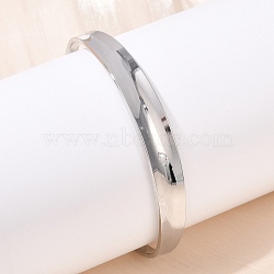 304 Stainless Steel Open Cuff  Bangles for Women, Stainless Steel Color, 3/8 inch(0.95cm), Inner Diameter: 2-3/8 inch(6.1cm)(BJEW-R019-03P-02)