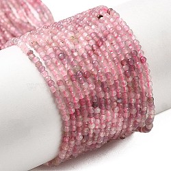 Natural Plum Blossom Tourmaline Beads Strands, Faceted, Round, 2mm, Hole: 0.7mm, about 240pcs/strand, 15.08 inch(38.3cm)(X-G-C266-A01-2mm)