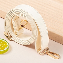 PU Imitation Leather Bag Handles, with Metal Clasps, Floral White, 140x2.4cm(PW-WG22152-07)