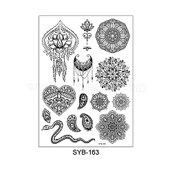 Mandala Pattern Vintage Removable Temporary Water Proof Tattoos Paper Stickers, Mixed Patterns, 21x15cm(MAND-PW0001-15G)