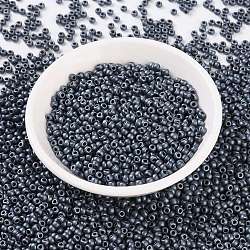 MIYUKI Round Rocailles Beads, Japanese Seed Beads, 8/0, (RR2001) Matte Gunmetal, 8/0, 3mm, Hole: 1mm, about 2111~2277pcs/50g(SEED-X0055-RR2001)